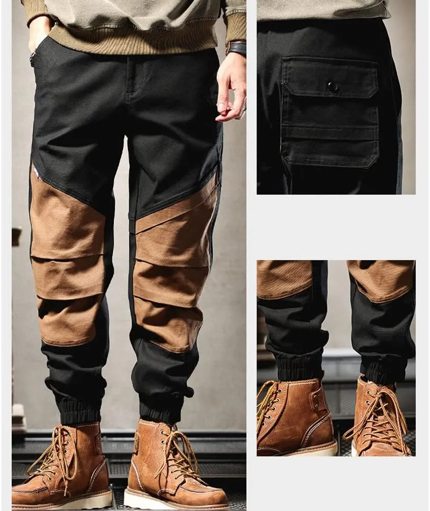 XYGJZ Men's Casual Cargo Pants Outdoor Patckwork Harem Pants RY21
