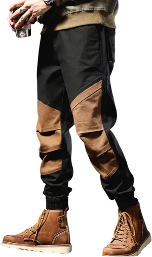 XYGJZ Men's Casual Cargo Pants Outdoor Patckwork Harem Pants RY21