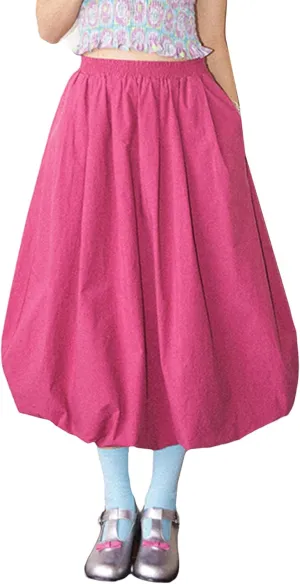Y2k Bubble Midi Skirts for Women A Line Elastic Waistband Maxi Balloon Skirt Causal Party Long Pleated Dress