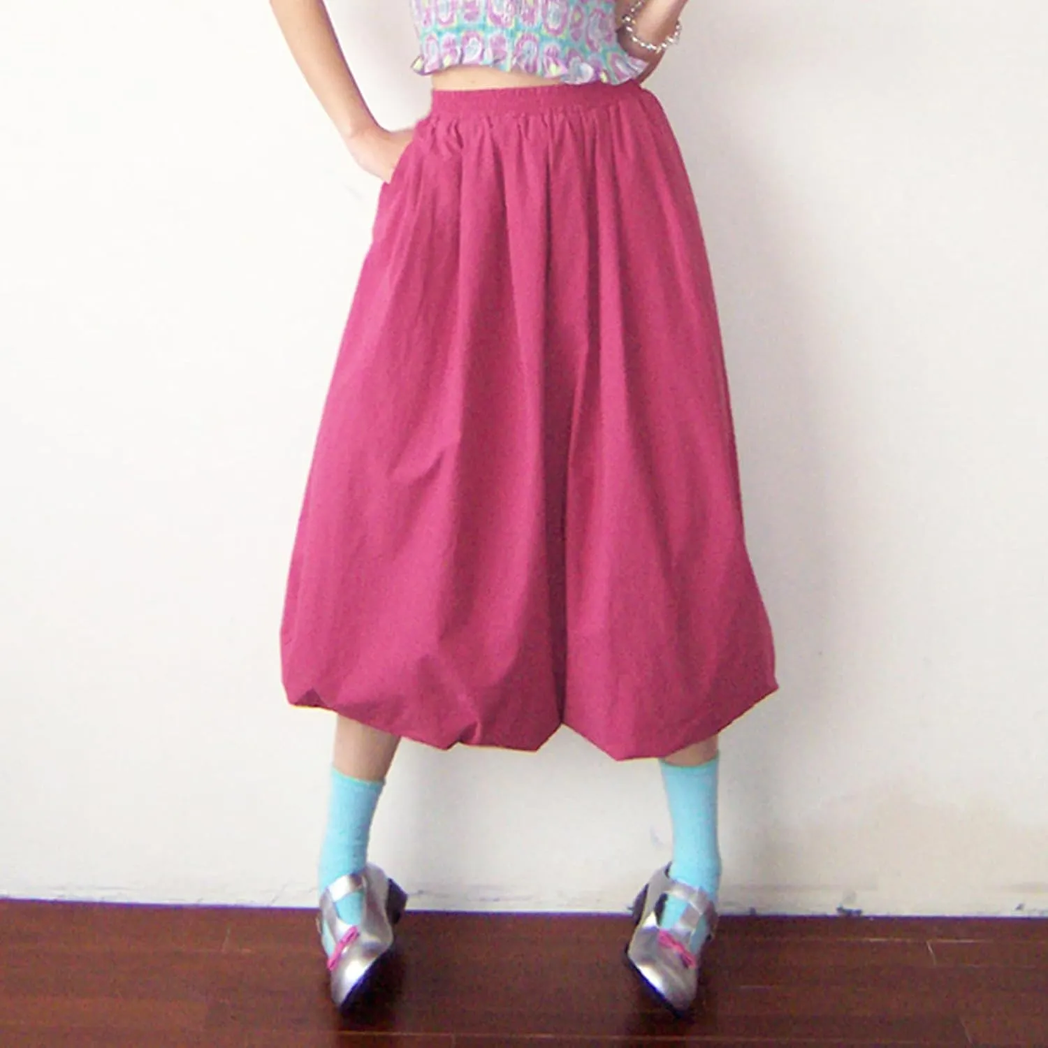 Y2k Bubble Midi Skirts for Women A Line Elastic Waistband Maxi Balloon Skirt Causal Party Long Pleated Dress