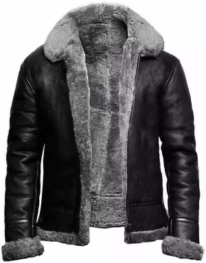 yardsong Men's Faux Leather Jacket Winter Warm Faux FUT Lined Coats Big and Tall Fashion Zip Up Motorcycle Outerwear