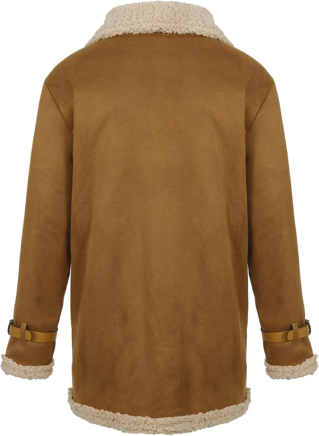 Ymosrh Men's Leather Jacket Faux Sherpa Lined Bomber Jacket Winter Warm Turn-Down Collar Coats Jackets, M-5XL