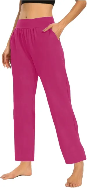 Yoga Pants for Women Casual Soft Stretch Yoga Sweats Pant Wide Leg Sweatpants High Waist Pajama Pants with Pocket