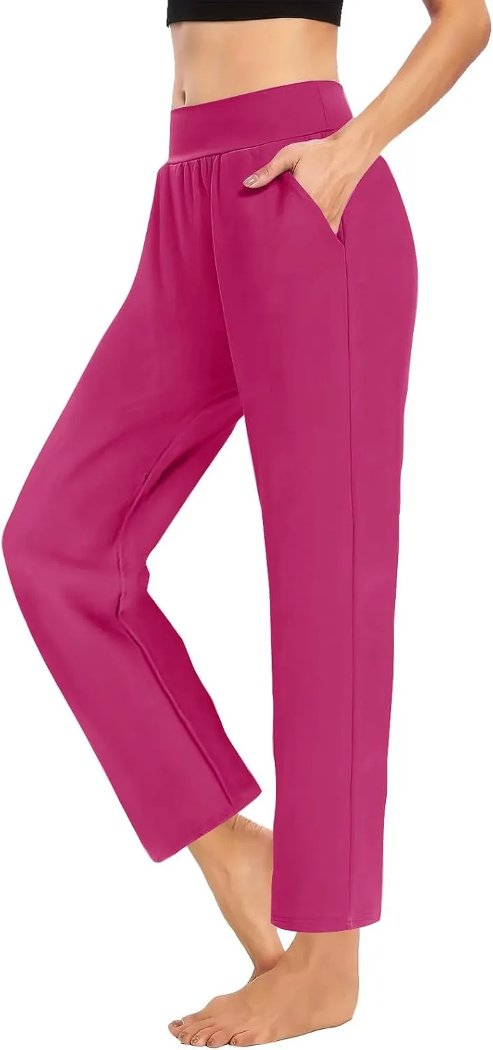 Yoga Pants for Women Casual Soft Stretch Yoga Sweats Pant Wide Leg Sweatpants High Waist Pajama Pants with Pocket