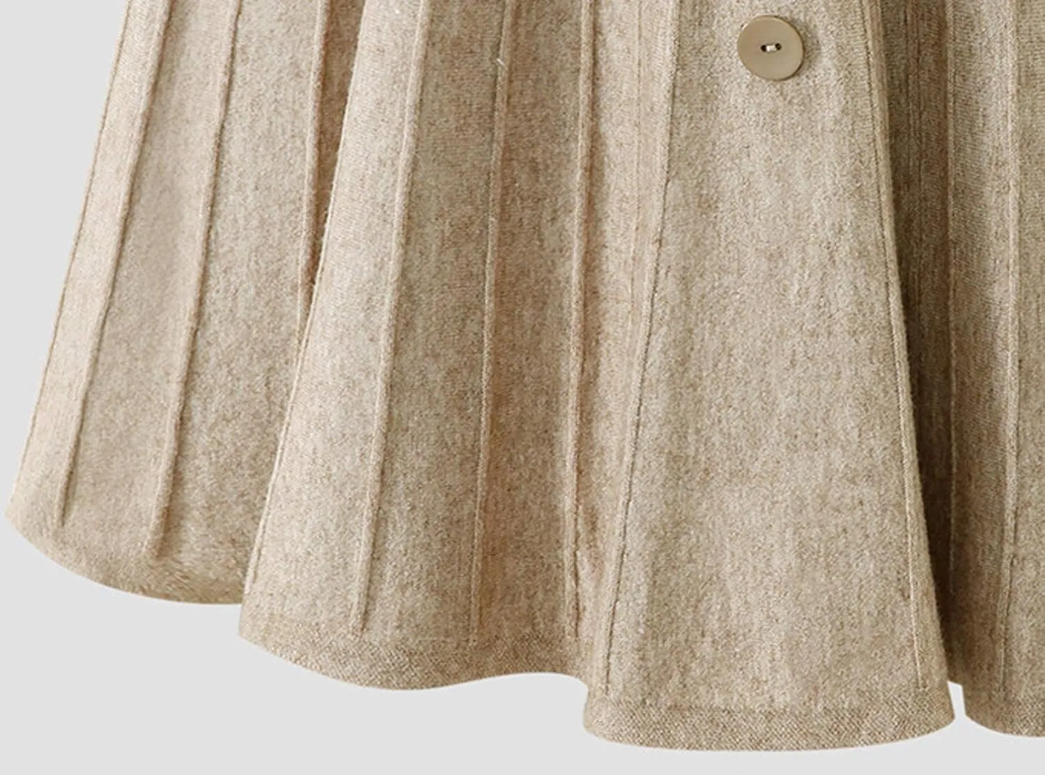 Youhan Women's High Waist A-Line Pleated Knitted Skirt