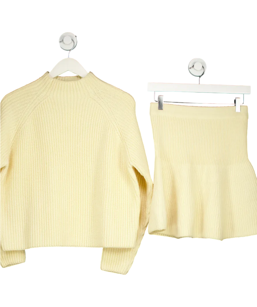 ZARA Cream Wool Blend Swing Mini Skirt And Jumper UK S
