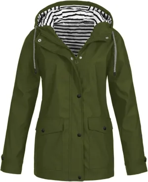 ZEFOTIM Rain Jackets for Women Waterproof with Hood Lightweight Casual Anorak Travel Hiking Coats with Pockets 720