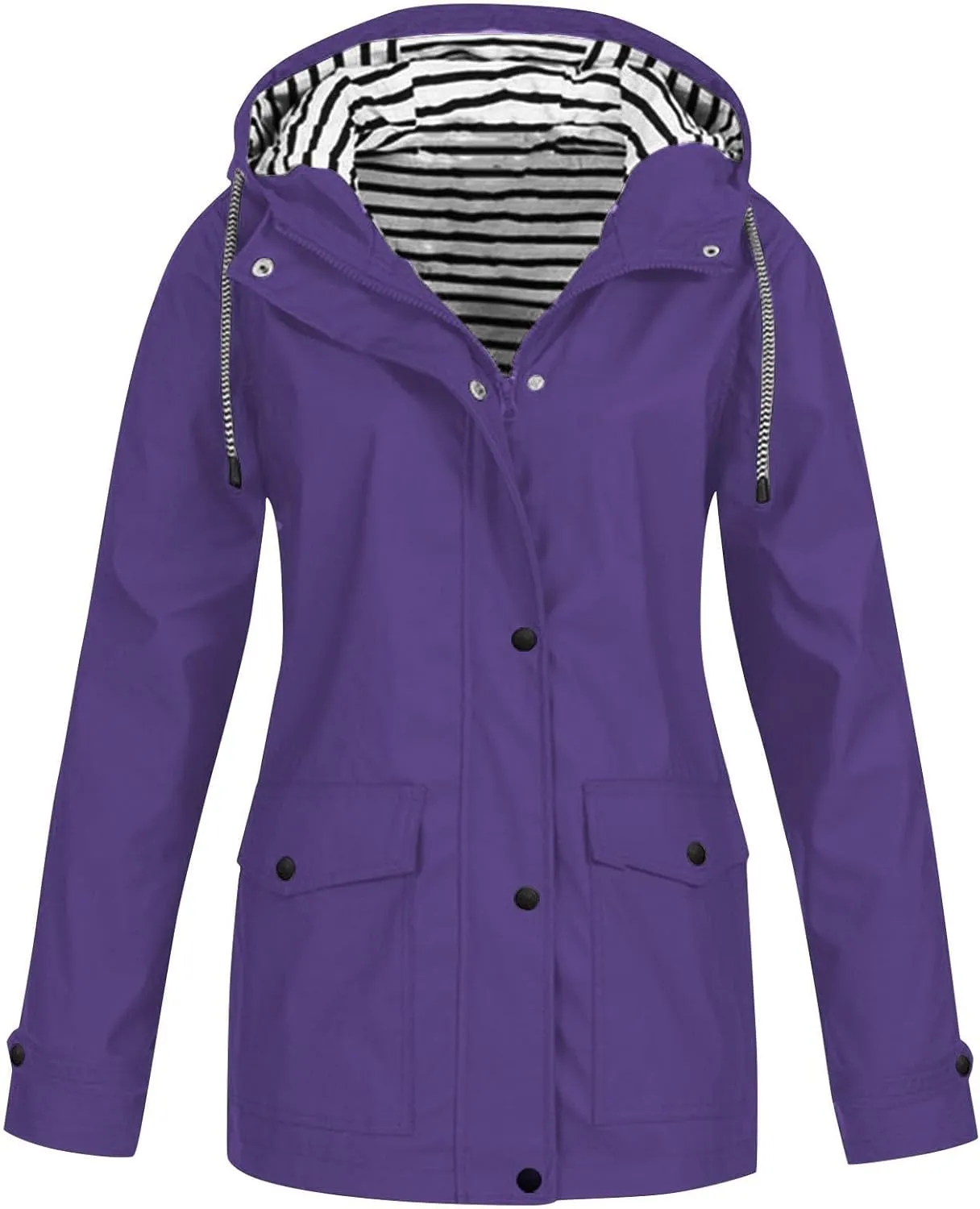 ZEFOTIM Rain Jackets for Women Waterproof with Hood Lightweight Casual Anorak Travel Hiking Coats with Pockets 720