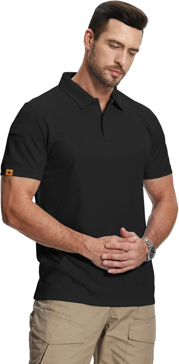 ZITY Mens 2 Pack Polo Shirts Short Sleeve Performance Sports Golf Shirt for Men Tactical Shirt